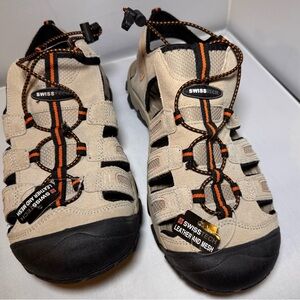 Swiss Tech Tan and Black Outdoor Sandals